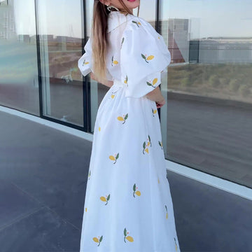 New Summer Women's Clothing Prints Thin Waist Fashion Fairy Style Dress